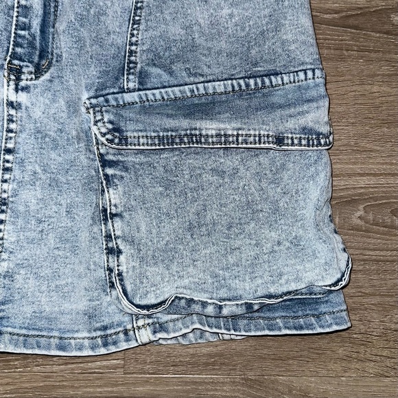 Denim Mini Skirt with Pockets - Picture 2 of 6